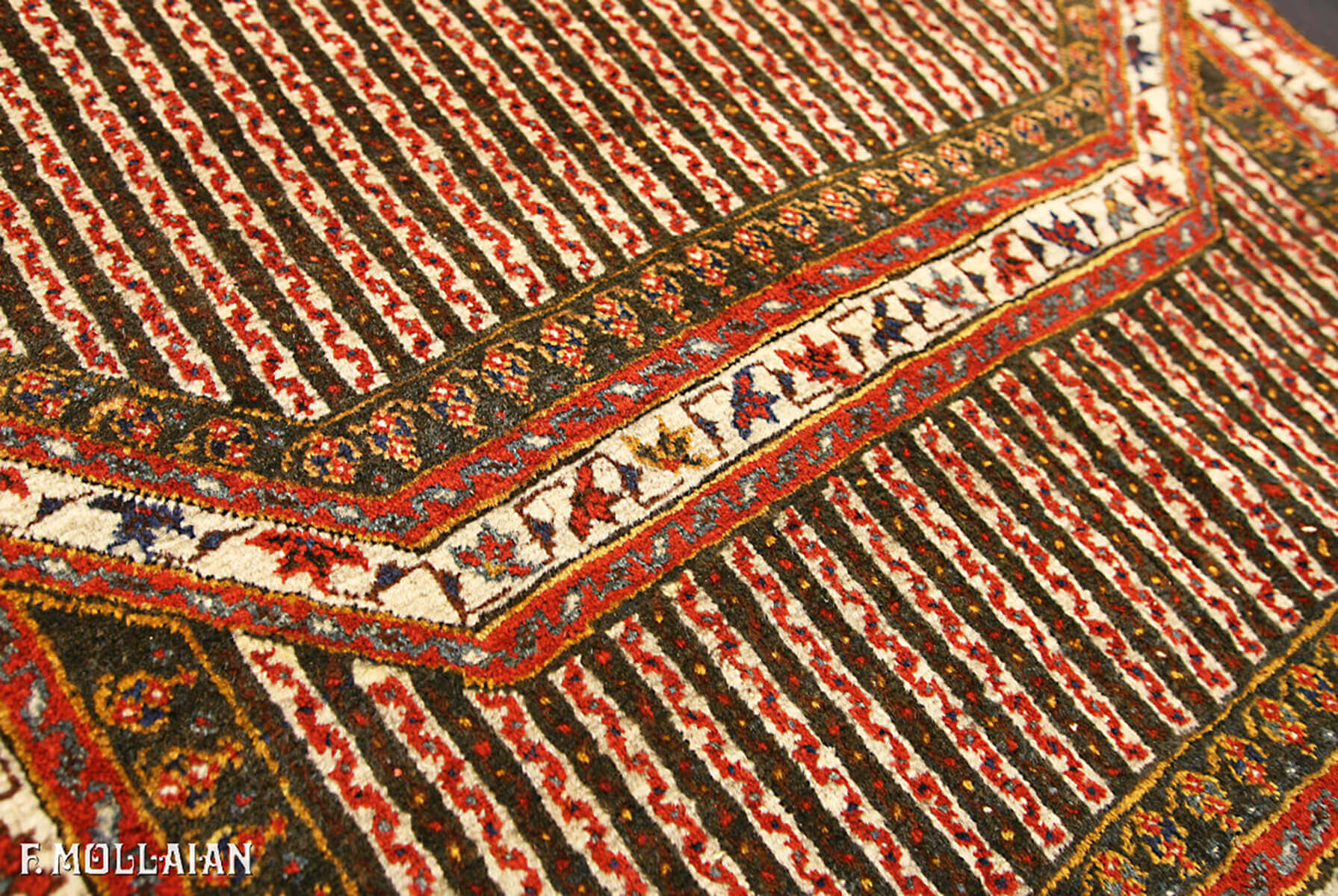 Tappeto Nomade Persiano Antico Khamse a Forma Speciale n°:29594572